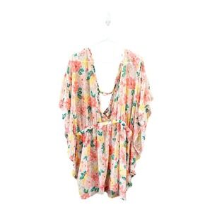 Time and Tru Floral Chiffon Sheer Swimsuit Cover-Up Size 1X